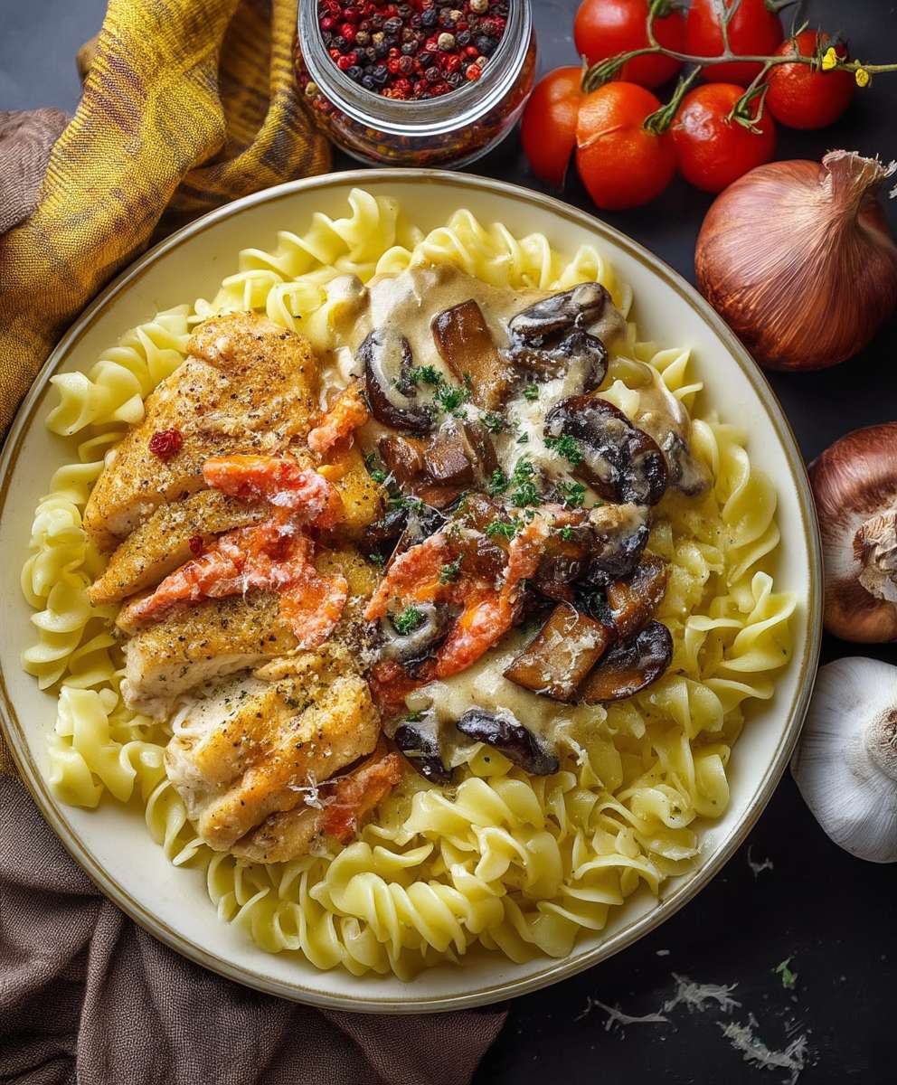 Parmesan Hähnchen Champignon Soße