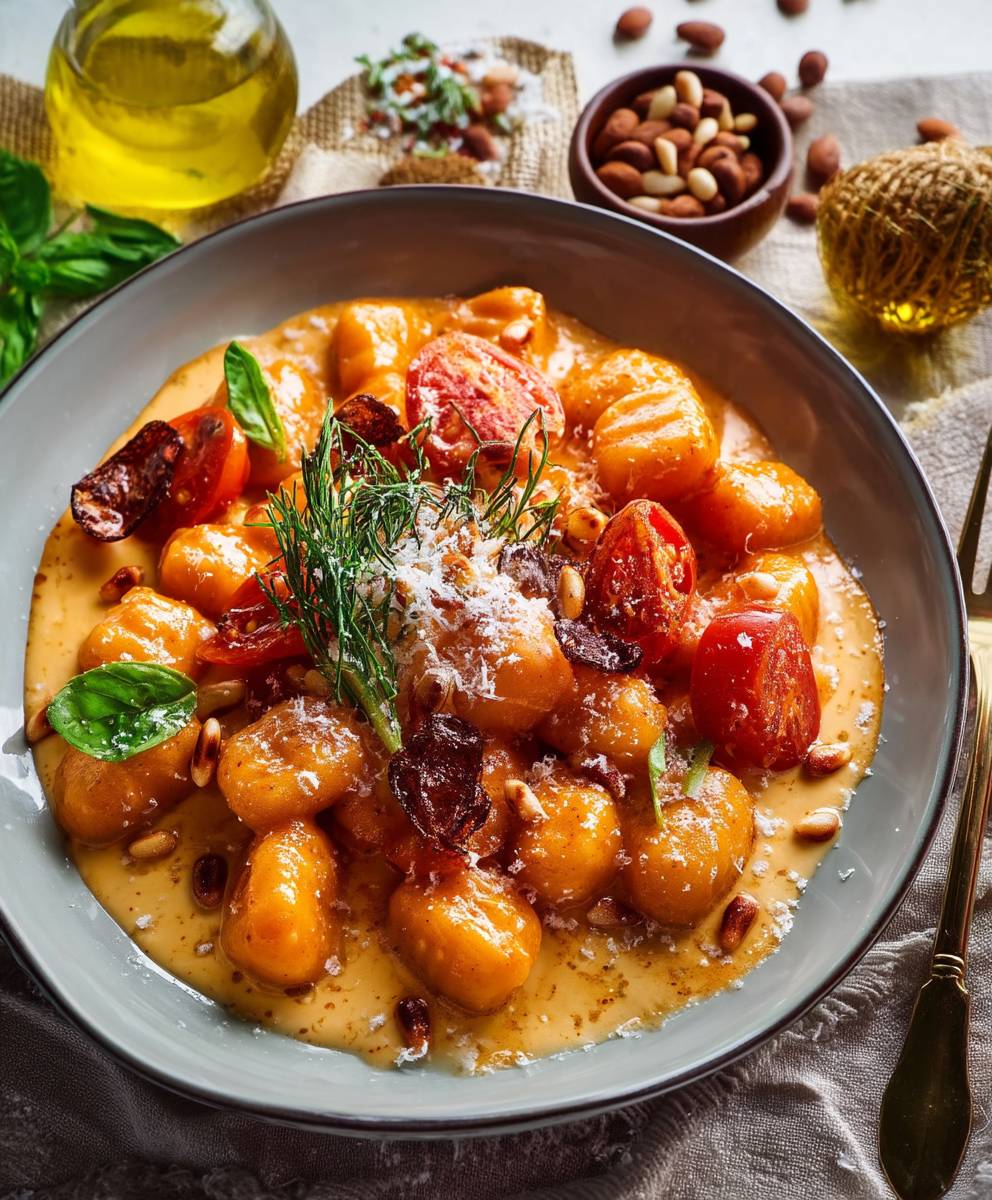 Cremige Tomaten Parmesan Gnocchi
