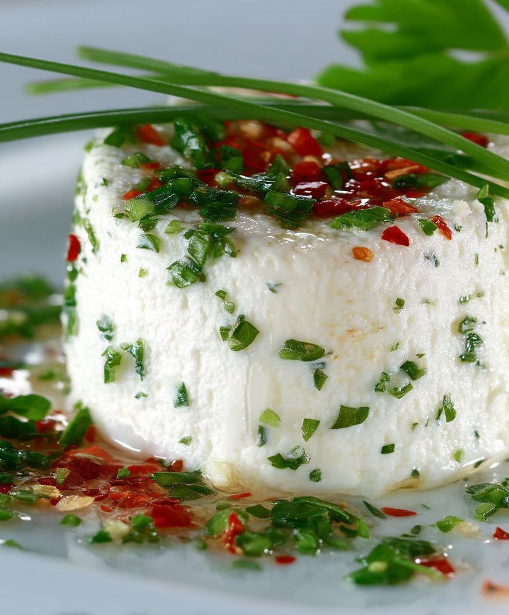 Ziegenfrischkäse mit Petersilie