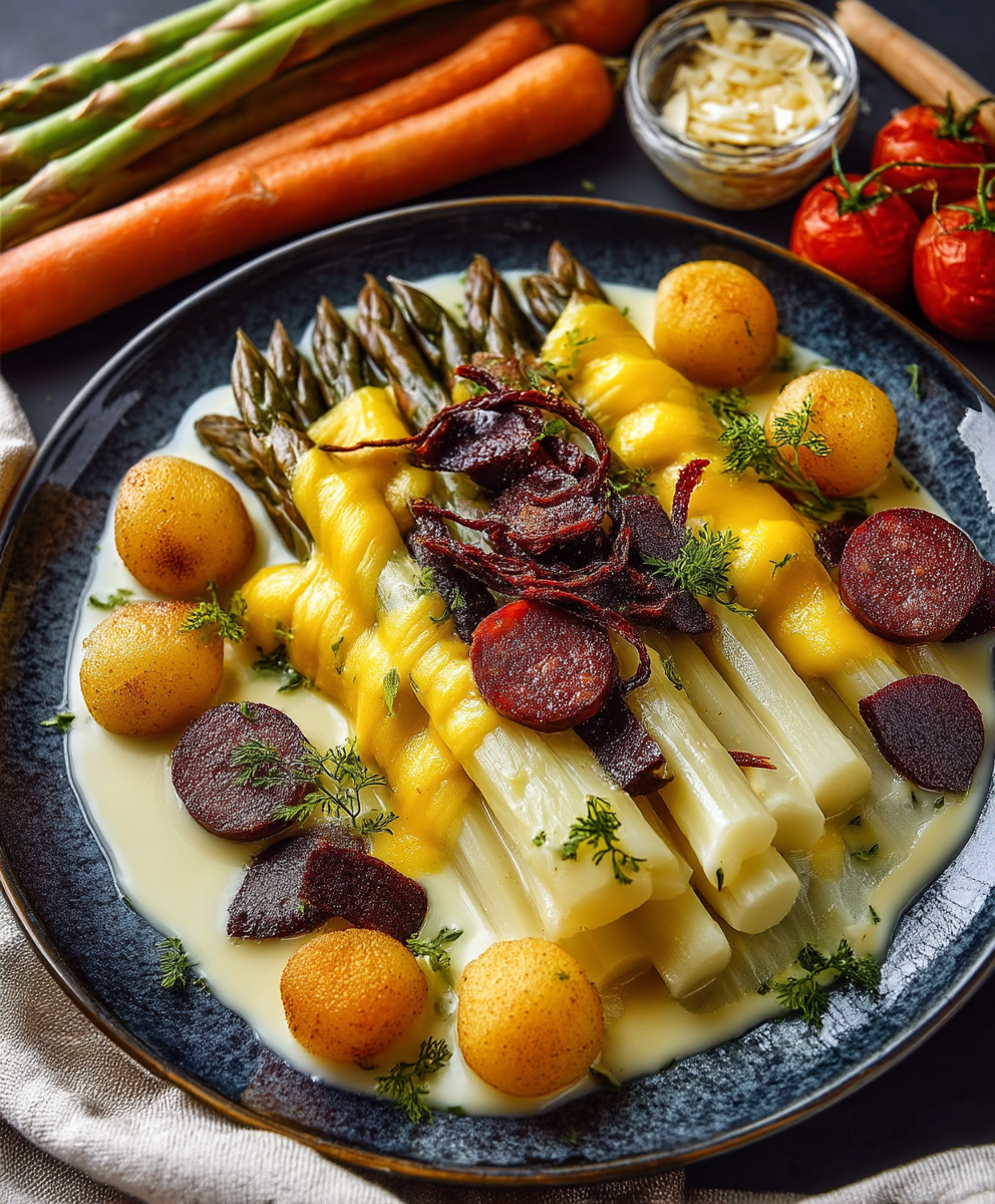 Spargel Gnocchi Sucuk Käsesoße