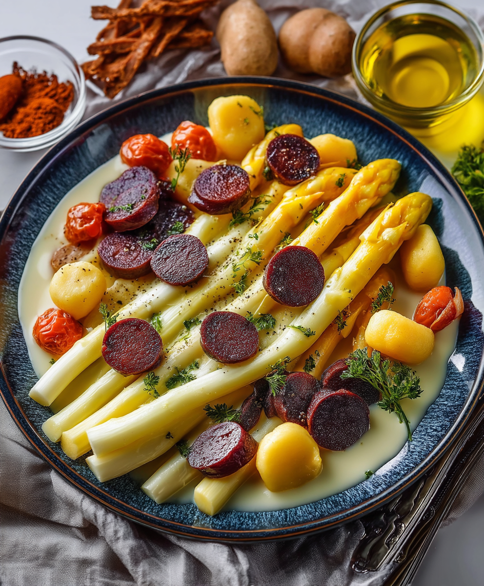 Spargel Gnocchi Sucuk Käsesoße