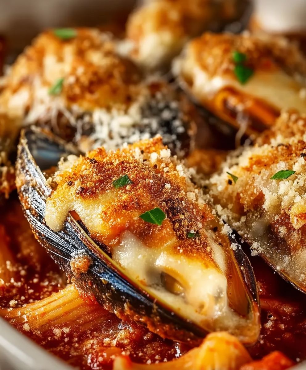 Gefüllte Muscheln mit Käse