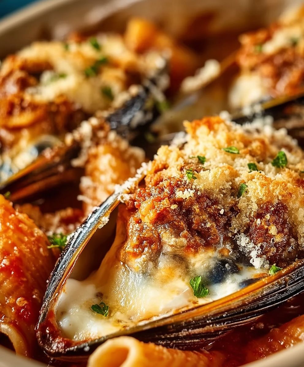 Gefüllte Muscheln mit Käse